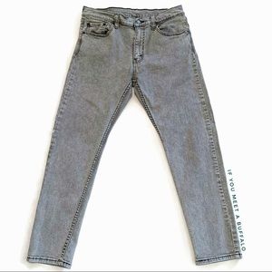 Levi’s 512 33x30 Slim Tapered Gray Jeans Bleach - image 1